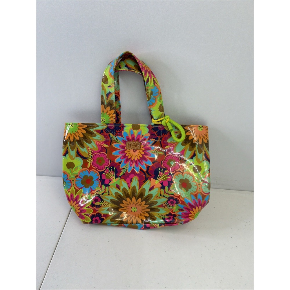 CONSUELA Mini Tote Green Pink Floral Rosie Mini Grab n Go Shoulder Bag Boho